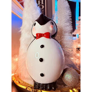 Johanna Parker Carnival Cottage Large Penguin Christmas Pitcher NWT